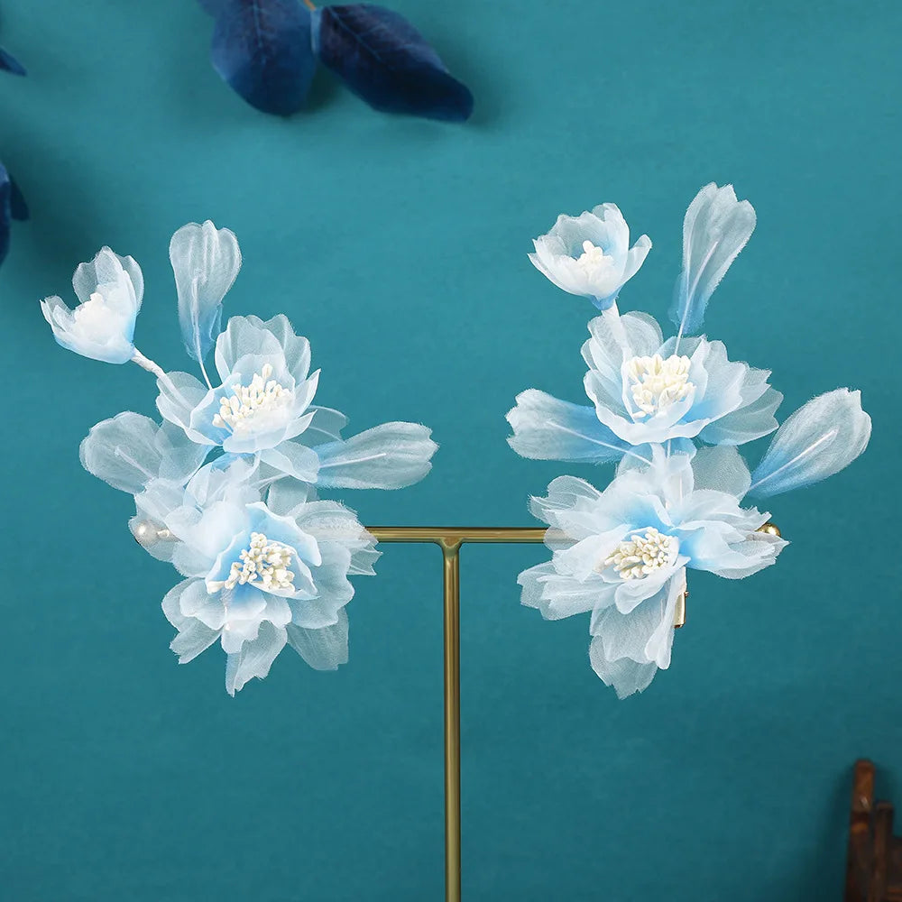 Silk Peony Hair Clip 1/2pcs Flower Hairpins Handmade Bridal Hair Accessories