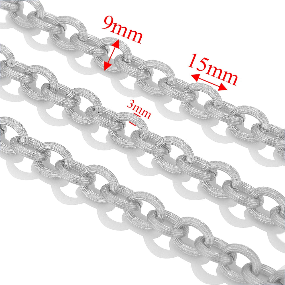 1meter PVD Gold Plated Stainless Steel Thick Large Heavy Chains Necklace Bracelet DIY Jewellery Making Finding