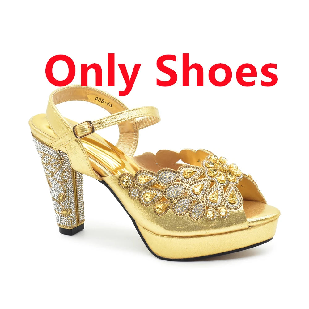 Peacock Peep-Toe Party Pumps Matching Bag and Shoes Set