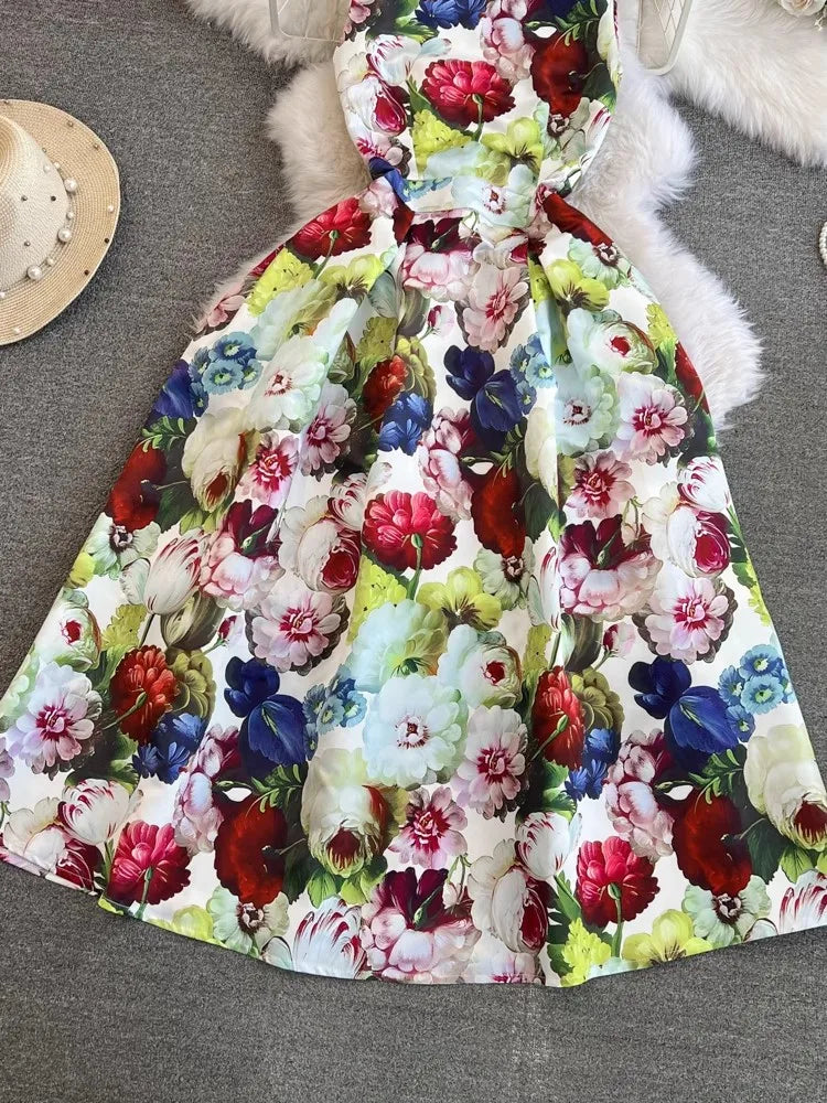 Spring Races Floral Tank Dress with Pockets