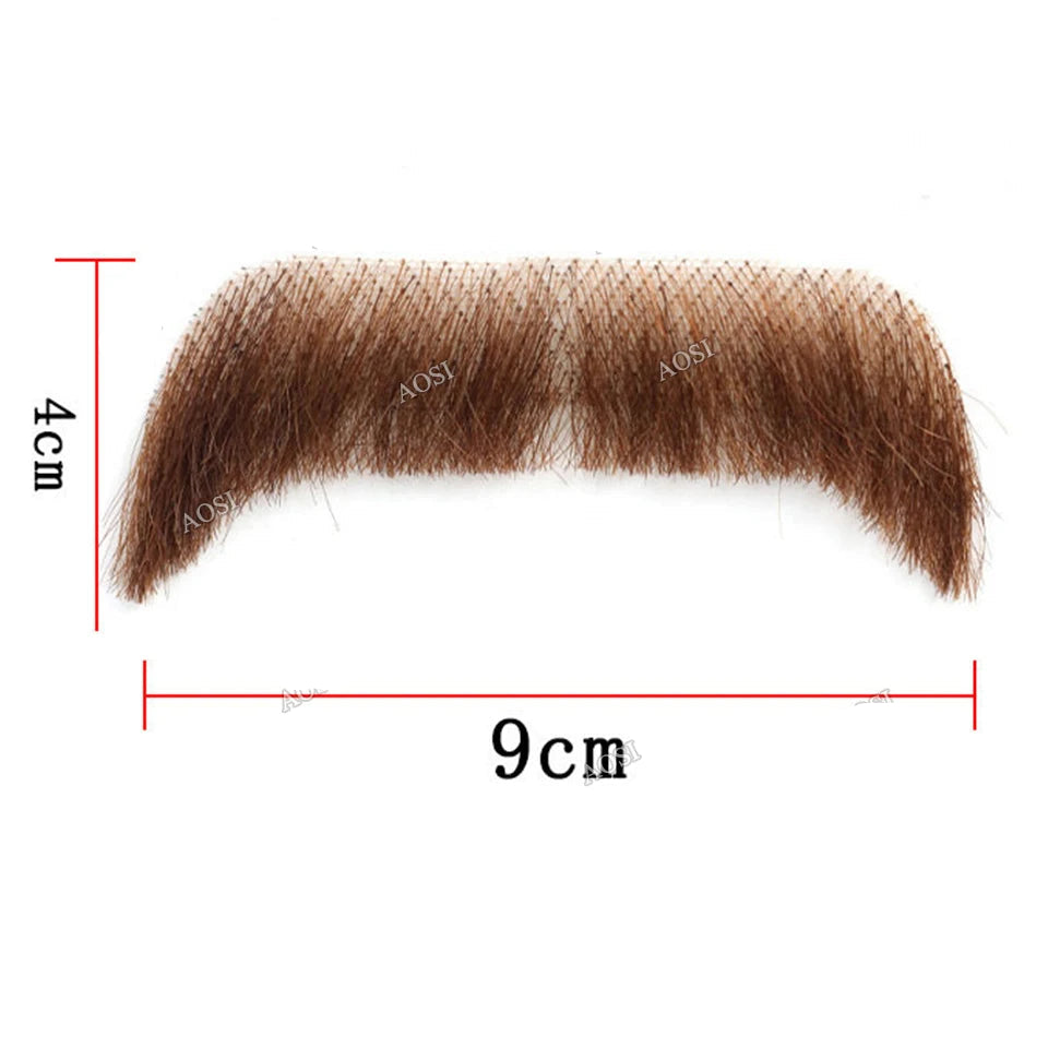 Invisible Fake Mustache Beard Trimmable Theatrical Facial Hair for Men
