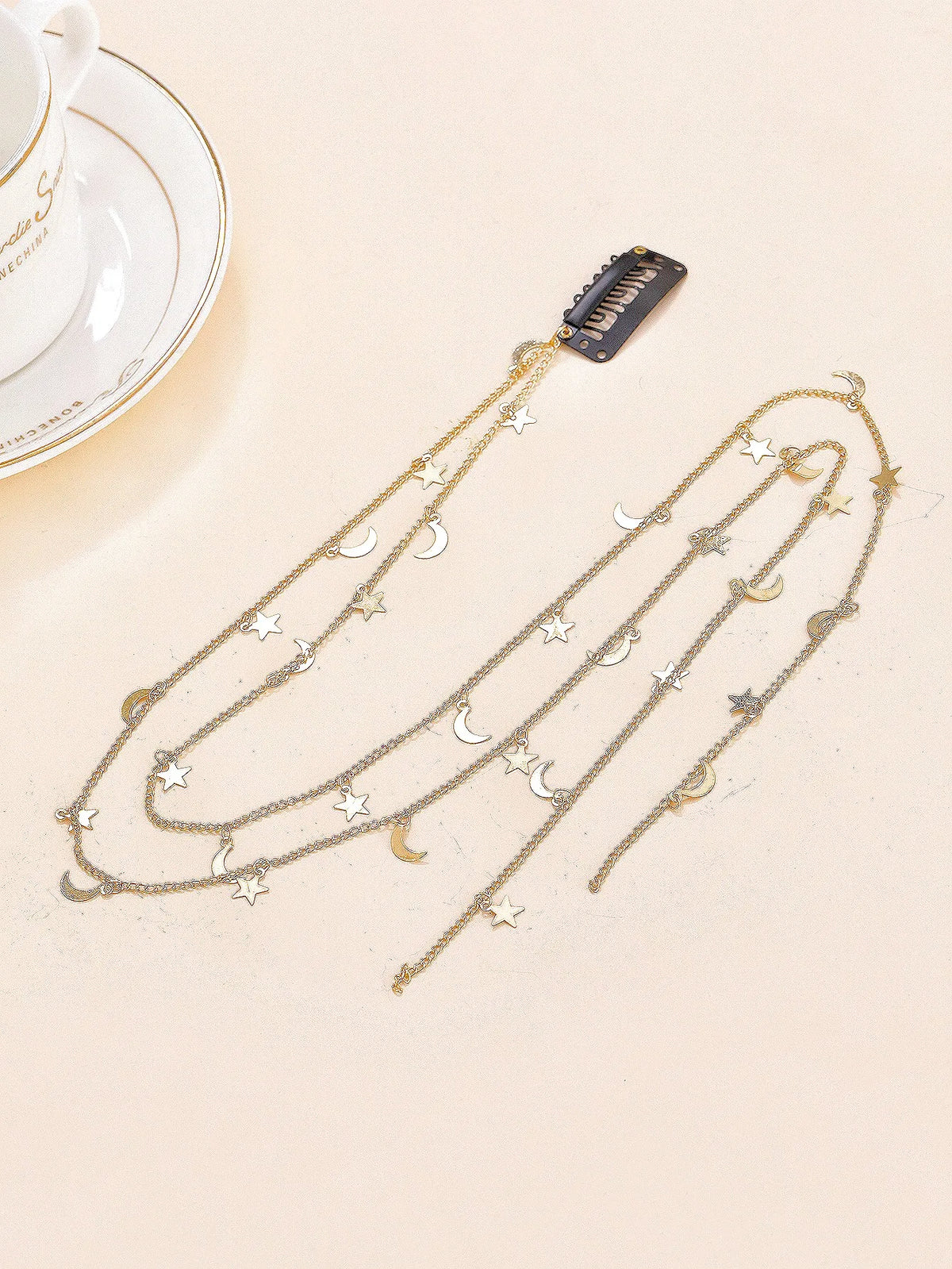 2pcs Moon Star Hair Chain Fairy Hair Jewellery