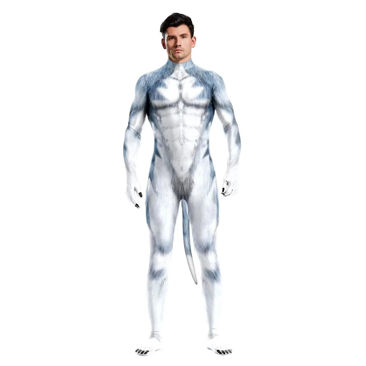 Animal Cosplay Carnival Costume Adults Bodysuit Unisex with Paws and Tail