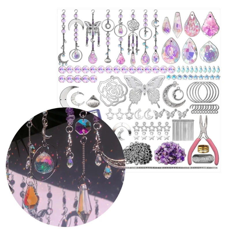 200Pcs Crystal Sun Catcher Making Set DIY Craft Kit