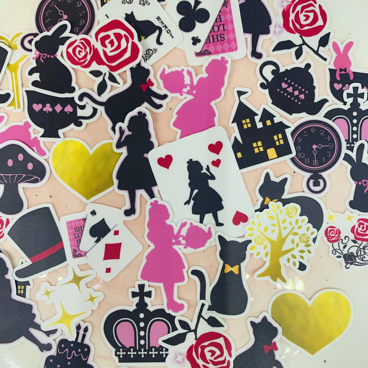 Vintage Alice In Wonderland Theme Scrapbooking Stickers