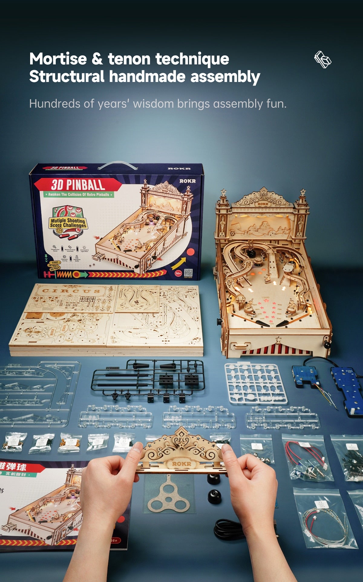 Pinball Machine DIY Wooden Model Kit
