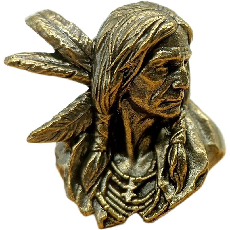 Indian Warrior Brass Paracord Beads Lanyard Dreadlock Beard Bead