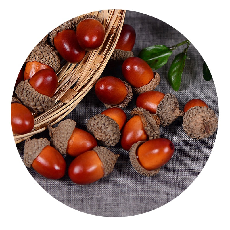 20/50pcs Acorns Mini Artificial Artificial Christmas Decor