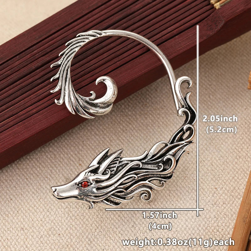 Warg Wolf Ear Cuff Pierced Earring