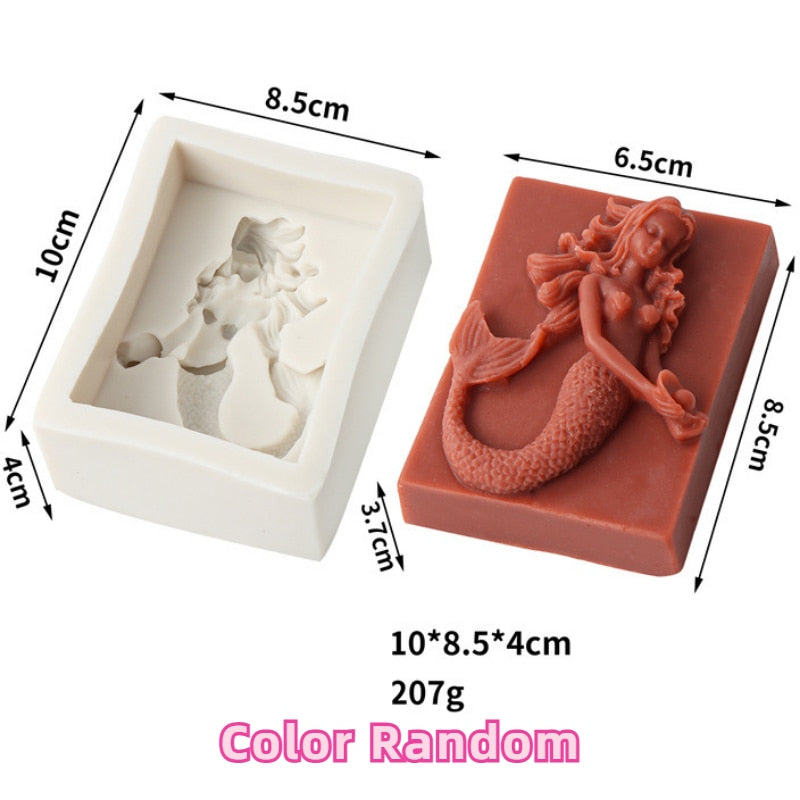 Mermaid Silicone Soap Moulds DIY Ocean Goddess Candle Resin Making Chocolate Mould