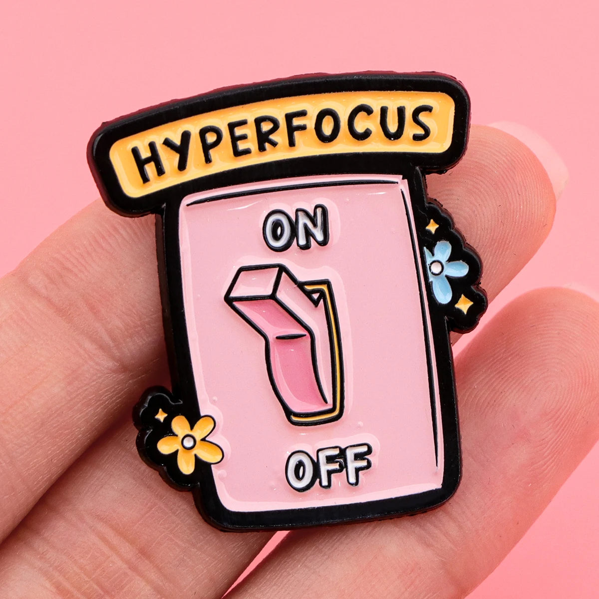 "On/Off Switch" Enamel Pin ADHD Awareness Lapel Pins Badge