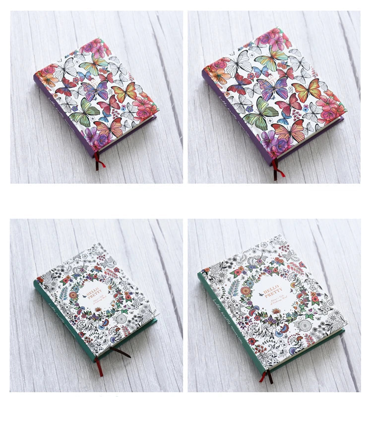 Colouring Notebooks Hardcover Art Journal 148 Sheets Illustrated Diary