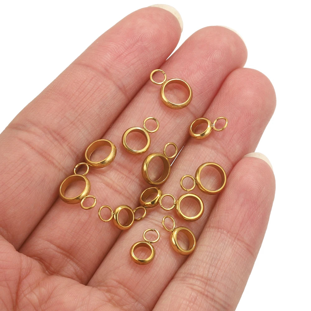 20pcs Stainless Steel Pendant Clip Connectors Bail Clasps For DIY Necklace Pendants Clip Pinch Findings Jewelry Making Supplies