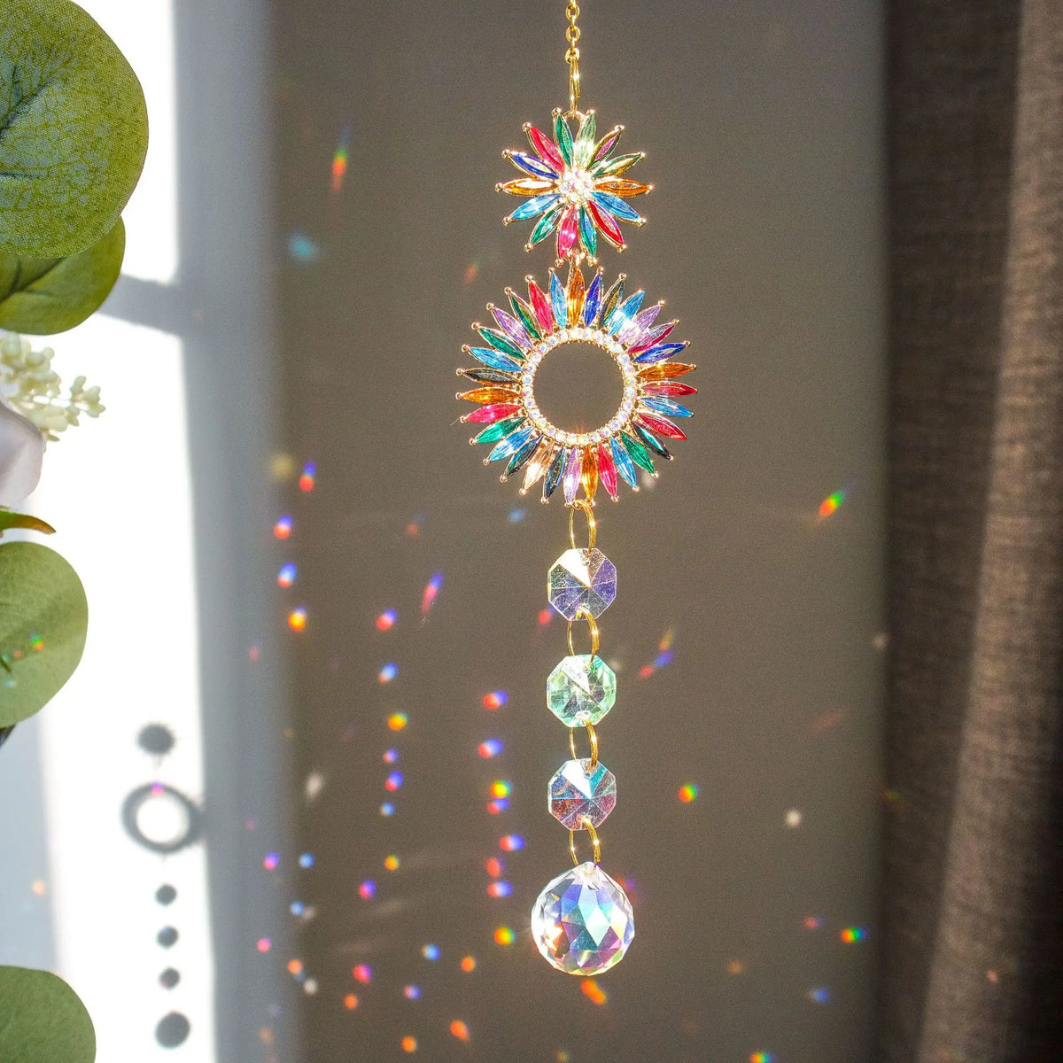 Star, Sun, Heart Crystal Sun Catchers Hanging Rainbow Prisms