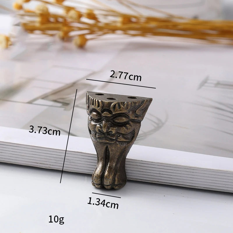 4Pcs Antique Wood Box Feet Leg Corner Protector Jewelry Gift Box Decorative Feet Metal Corner Bracket For Furniture Hardware