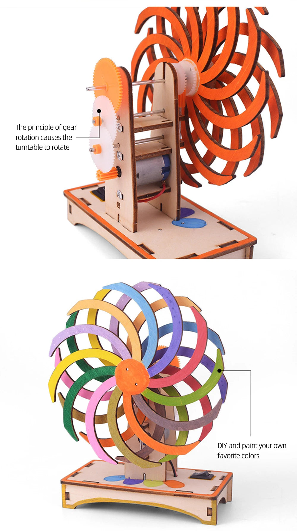 Magic Colour Wheel DIY Science Experiment Kit & Education Model Toy Physics Science Toys For Children