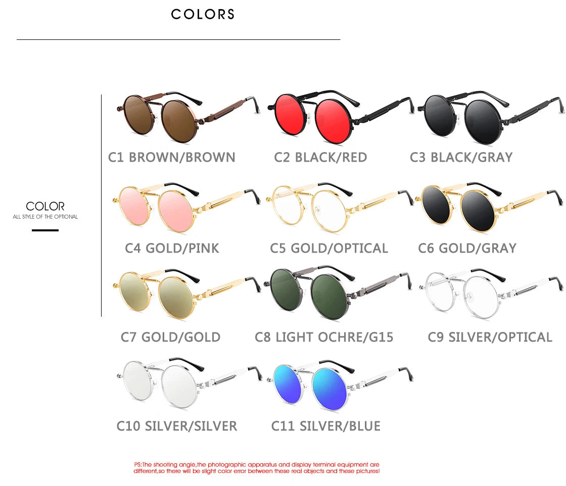 Round Metal Frame Sunglasses UV400