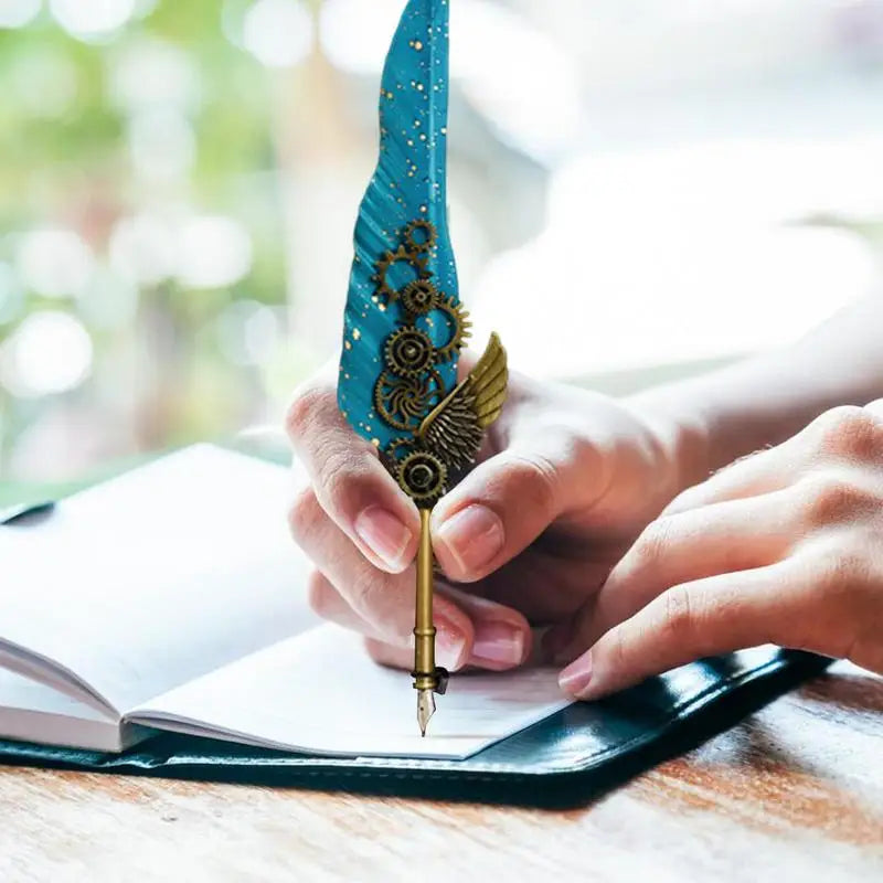 The Captain's Feather Pen Set Calligraphy Stationery Gift Box