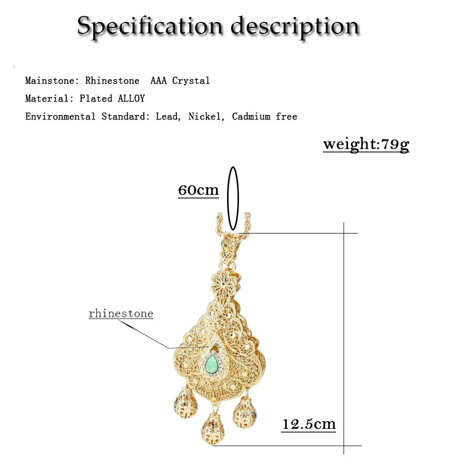 Morrocan Bell Pendant Necklace