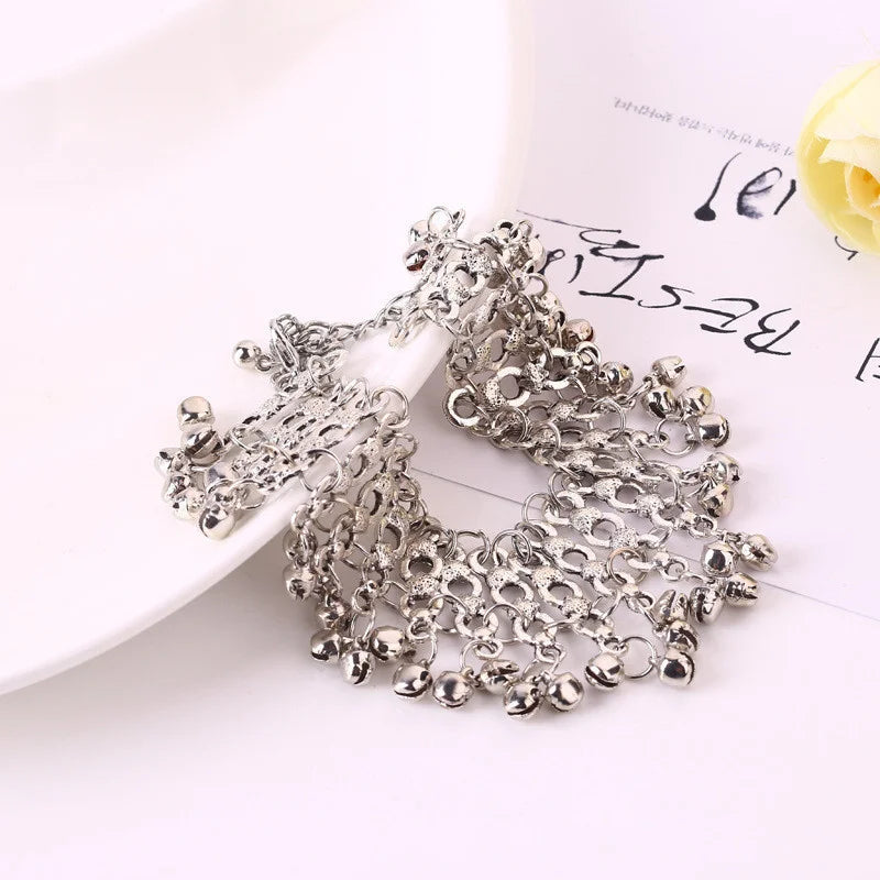 A Pair of Silver Bells Anklet Foot Jewellery