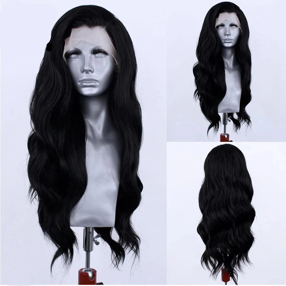 Long Soft Waves Wigs Side Part Soft Lace Front Wig Heat Resistant Fibre