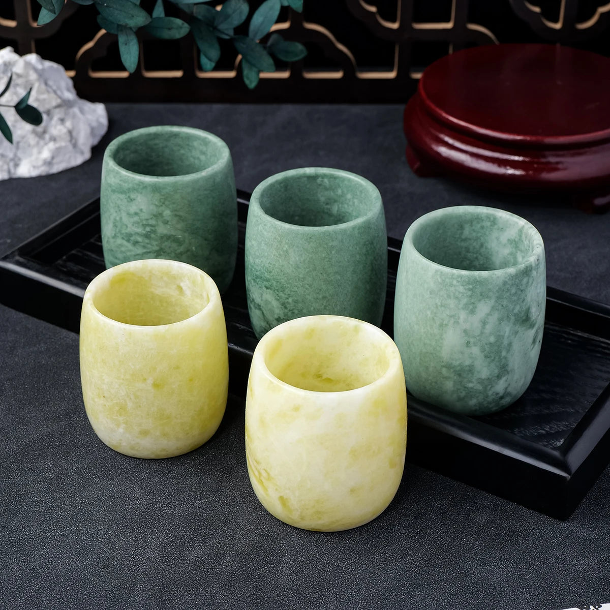 Crystal Healing Jade Drinking Vessel Handmade Folk Art Ornaments