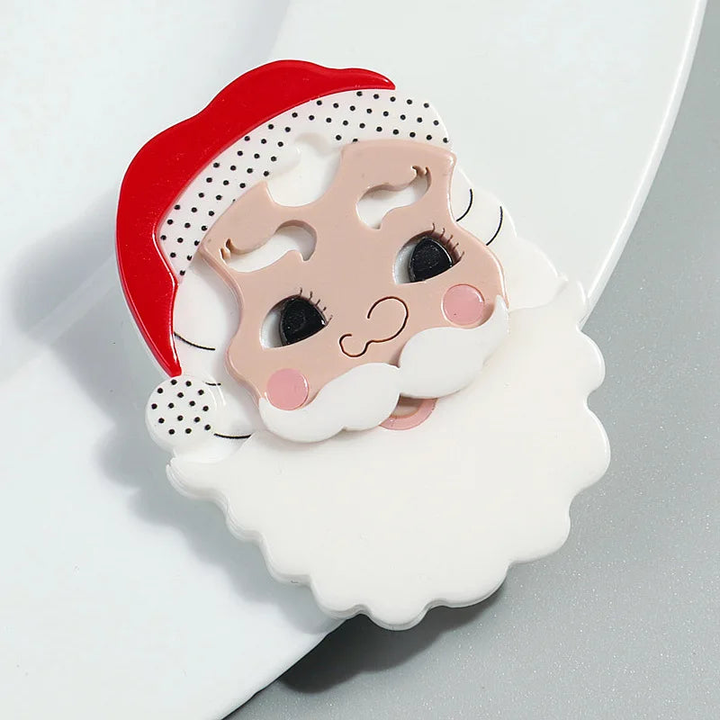 Vintage Santa Claus Acrylic Brooch