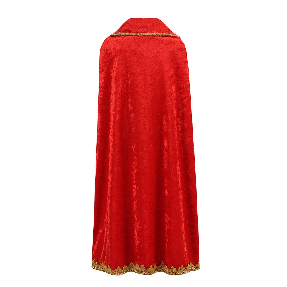 The Boy King Birthday Party King Robe Cape Cloak with Crown Sceptre