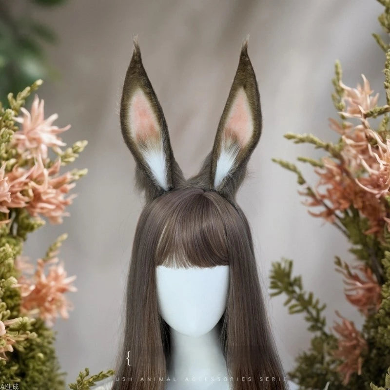 Bunny Ear Headband Cosplay Plush Animal Headdress