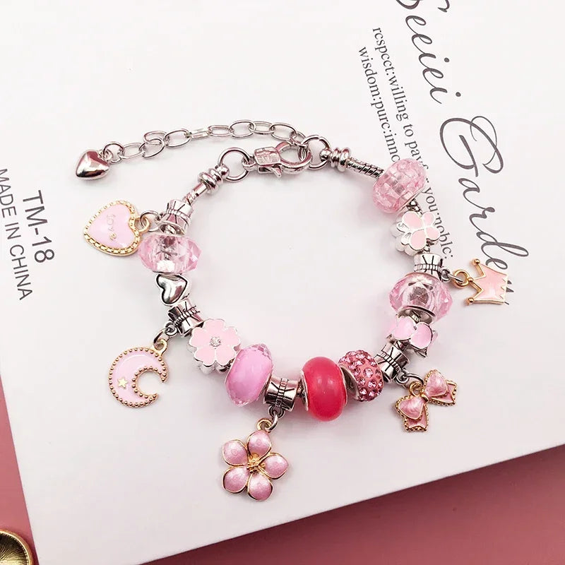 Charm Bracelet Making Kit Girls Gift Box 66 Pcs of DIY Jewellery Making Kit
