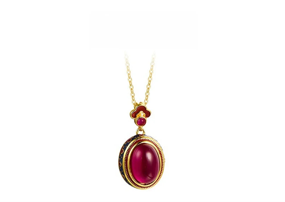 Carmellia's Corundum Enamel Matching Jewellery 925 Sterling Silver Ring, Earrings, Necklace