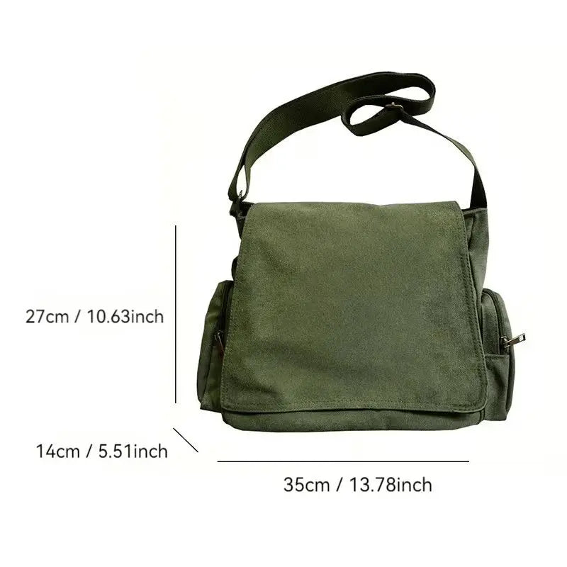 Dragonfly Print Canvas Shoulder Bag Crossbody Messenger Bag