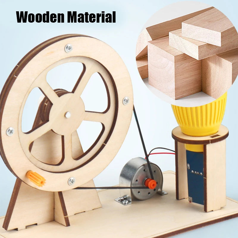 Wooden Hand Generator Kids Science Toy STEM Technology Gadget Physics Kit Educational Toys for Children