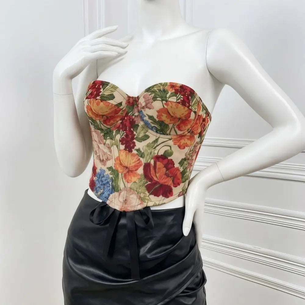 Meadow Weaver's Boned Floral Underwired Corset