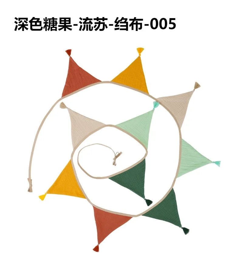 Children's Bunting 10 Triangle Flags with Tassles Party Decor Carnival Banner Garland 2.6M/8.5FT