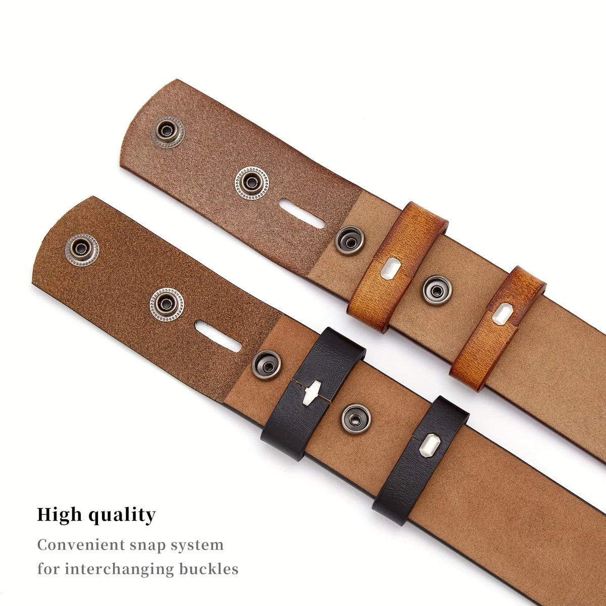 Genuine Leather Vintage Belt No Buckle Embossed Cowhide Strap Western Cowboy Belts