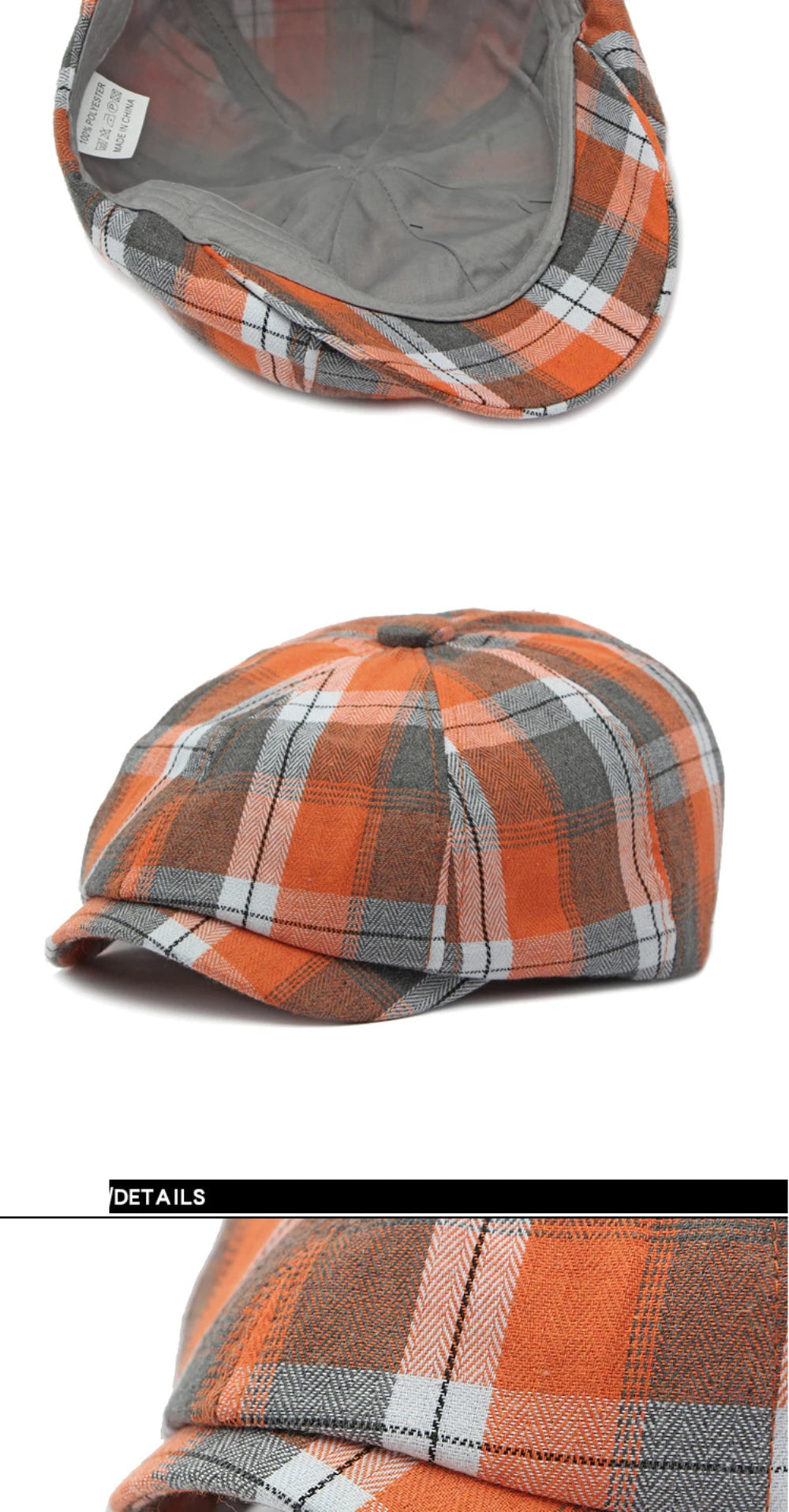 Plaid Newspaper Boy Beret Caps
