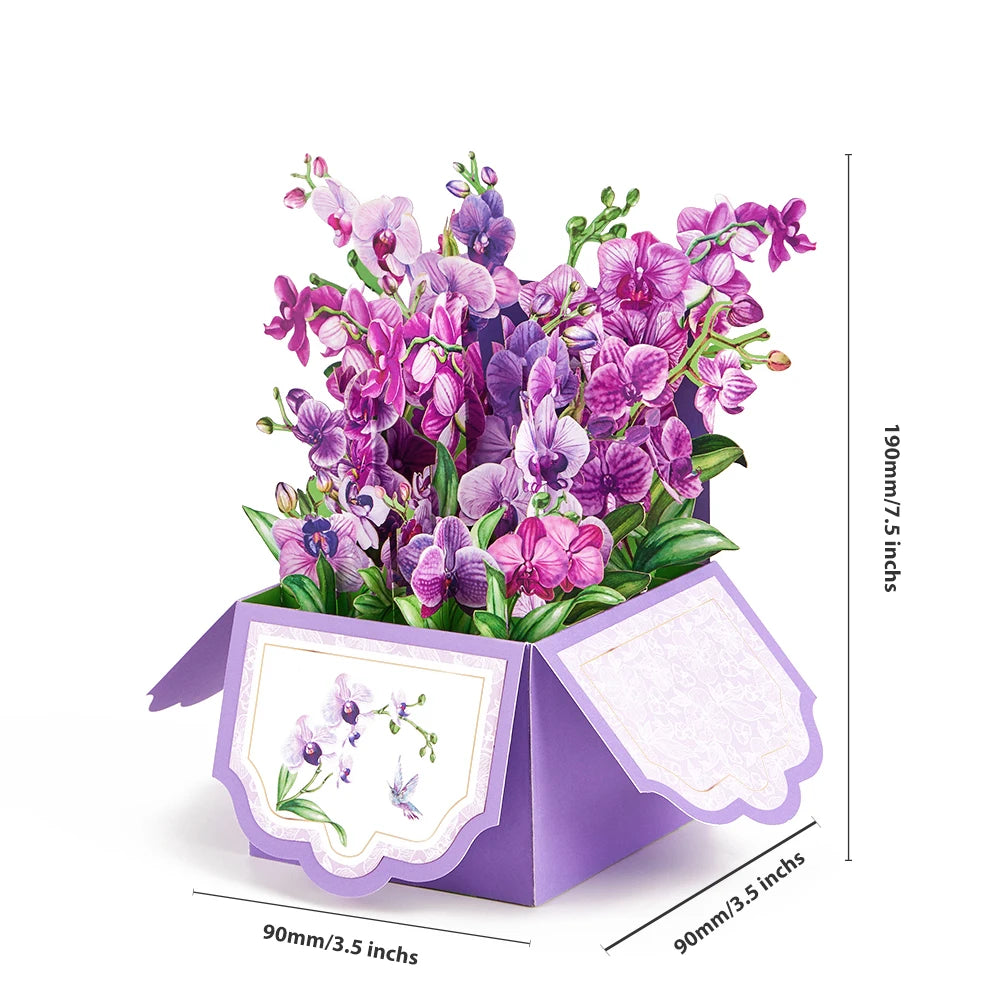 Paper Flower Greeting Card With Envelope 3D Pop-up Box
