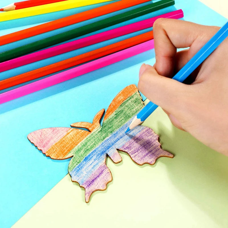 10pcs Butterfly Flower DIY Wooden Crafts Kids Projects