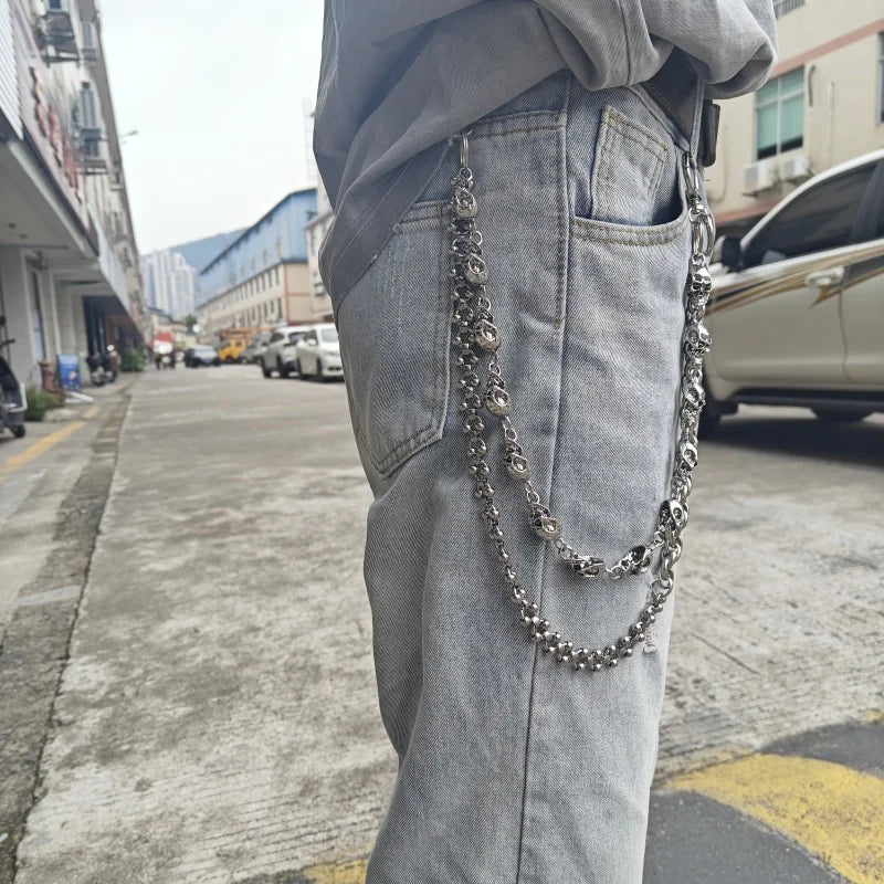 Skull Pocket Punk Wallet Chain Stainless Steel