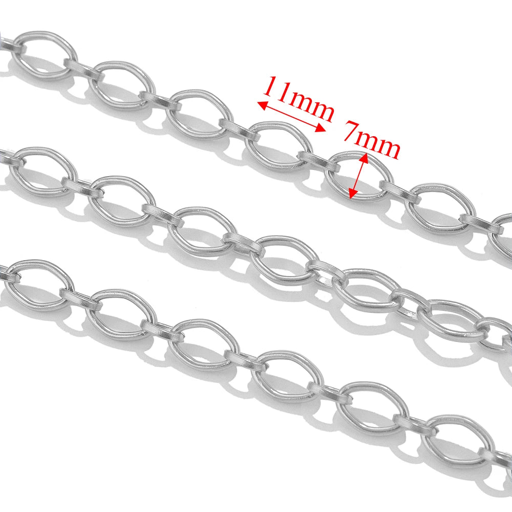 1meter PVD Gold Plated Stainless Steel Thick Large Heavy Chains Necklace Bracelet DIY Jewellery Making Finding