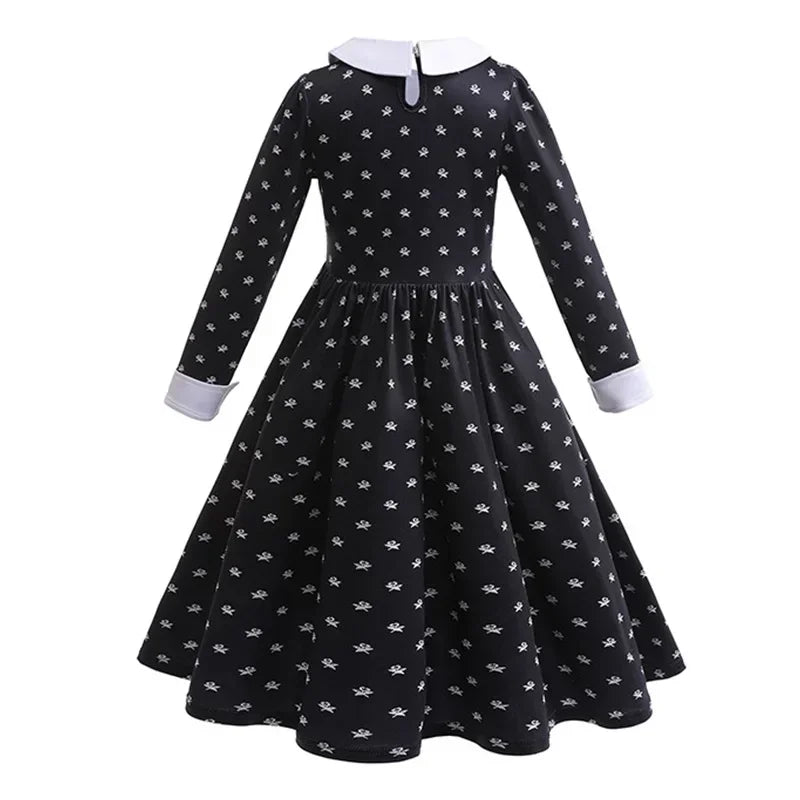 Wednesday Addams Cosplay Costume for Girls Halloween Book Week 3-12 Years