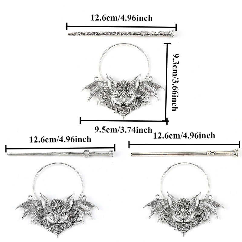 Gothic Bat Hairpin Halloween Hair Accessory
