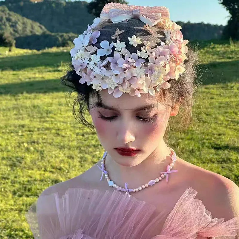 Sweet Bloss Vintage Handmade Pink Church Hat Fascinator