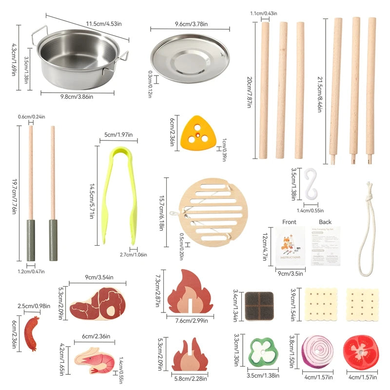Baby Camping Barbecue Set Toy Role-Playing Camping Scene Immersive Play Gift for Children