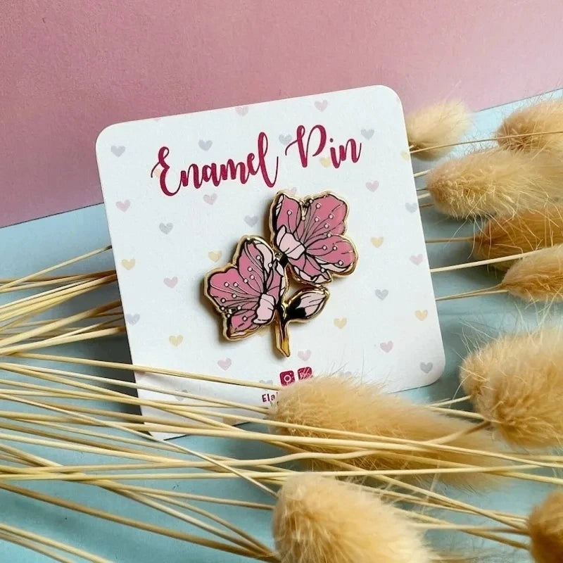 Wildflower Botanical Enamel Pins Badges