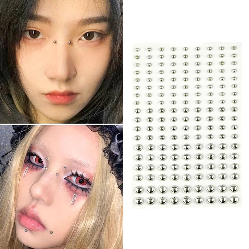 Fake Piercings Face Body Jewellery Stickers Nose Stud Self Adhesive Faux Studs