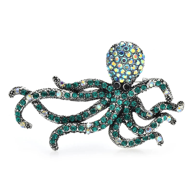 Sparkling Octopus Brooches