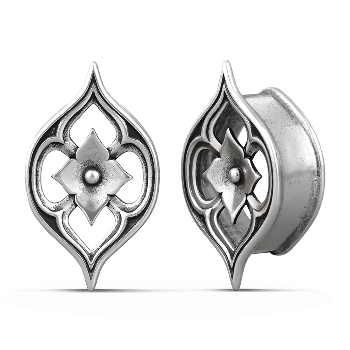 Lotus Flower Ear Tunnel Plugs Gauges Hollow Ear Stretchers Expanders Piercing Jewellery for Stretched Ears