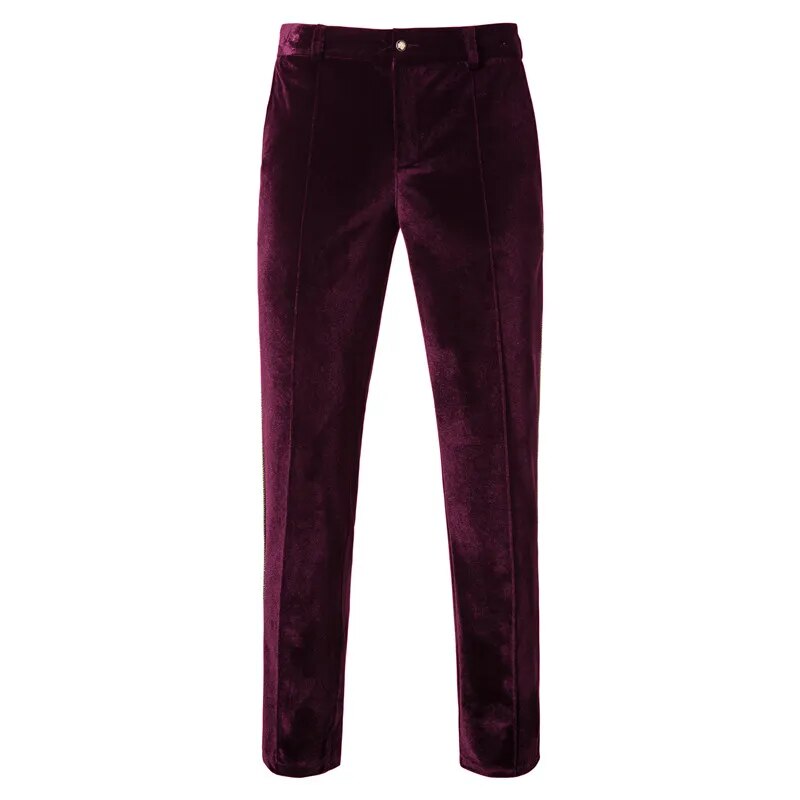 Plush Velvet Suit Two-piece Mens Party Suits Double Breasted Tuxedo Blazers & Pants